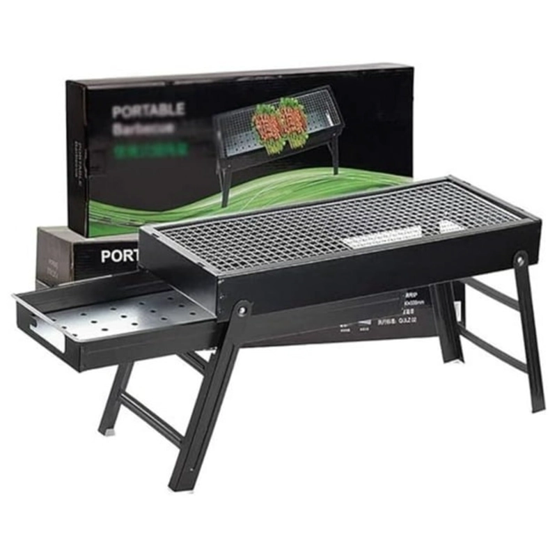 PARRILLA A CARBON PLEGABLE BARBACOA BBQ ASADOS PORTATIL - 1