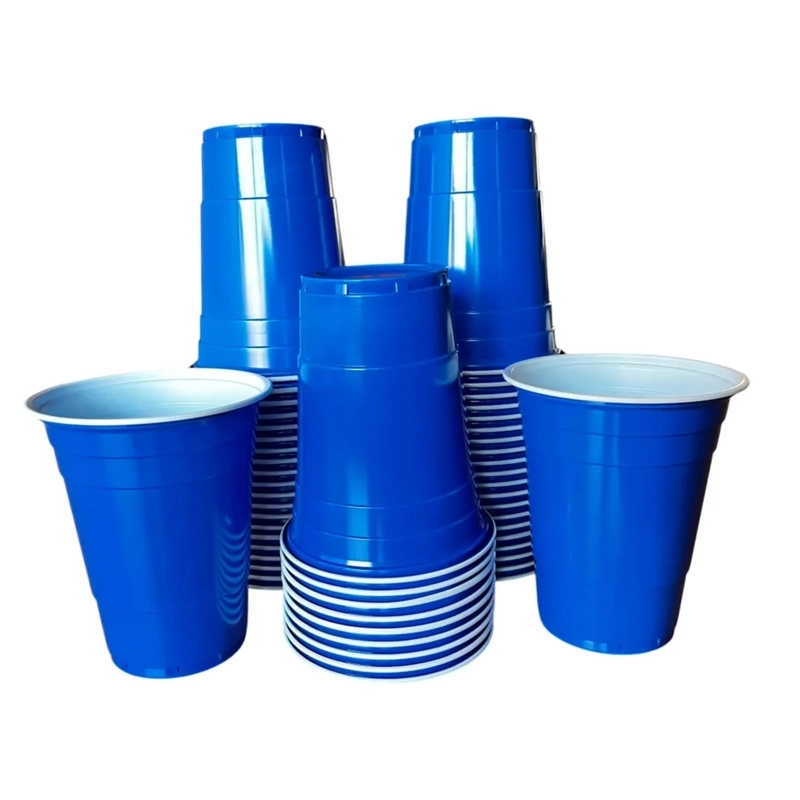 PACK X 4 VASOS BICOLOR 500CC AZUL 10 UNID. – BIG PARTY - 3
