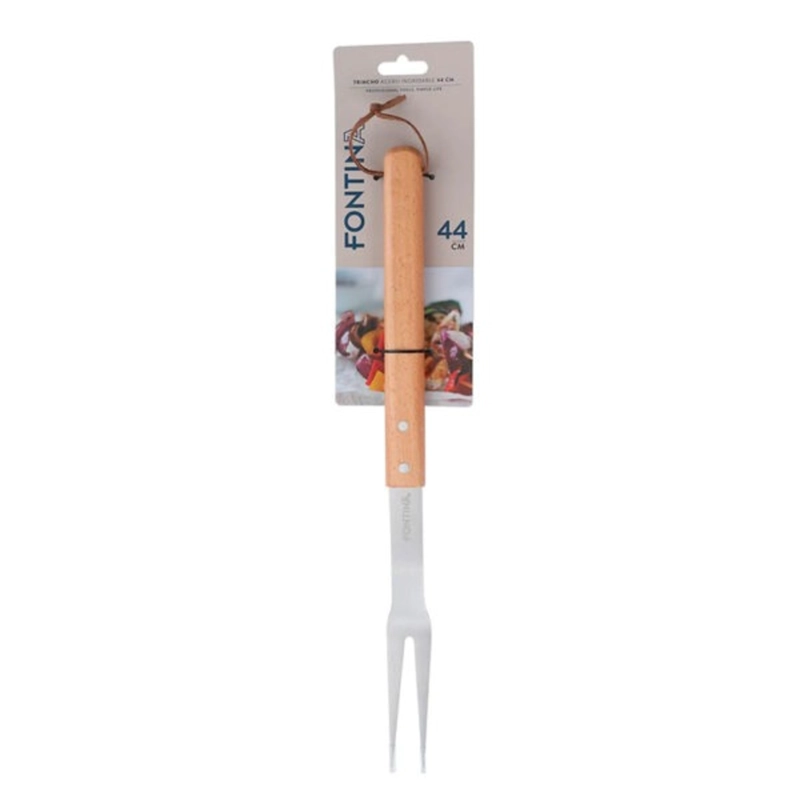 PACK X 4 TRINCHO ACERO INOX MANGO MADERA – FONTINA - 1