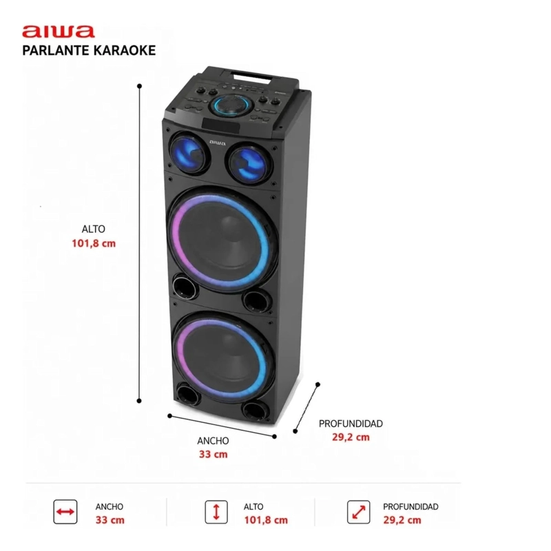 PARLANTE KARAOKE BLUETOOTH USB 100W TWS AWPOC14 - 4