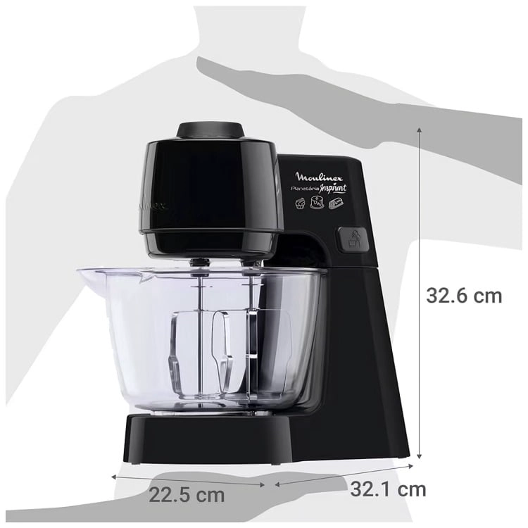 BATIDORA DE PIE MOULINEX PLANETARIA INSPIRART NEGRA 3.2 LITROS - 2