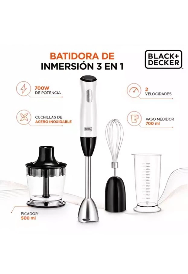 BATIDORA DE INMERSION 3 EN 1 BLACK + DECKER 700W - 4