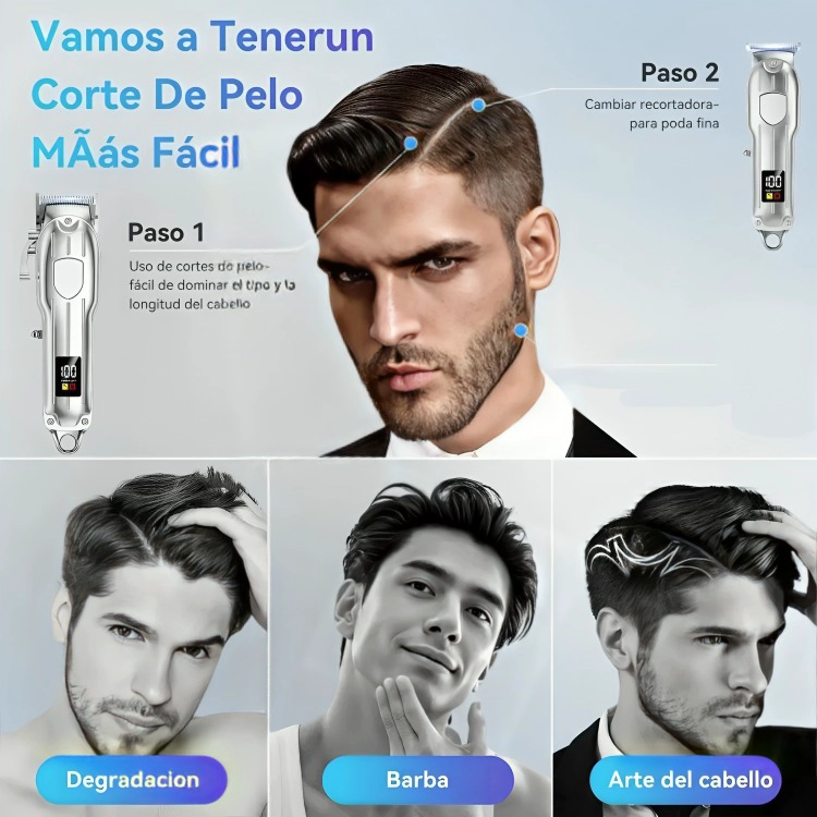 MAQUINA DE CORTAR CABELLO PROFESIONAL KIT 2 EN 1 TRIMMER - 3