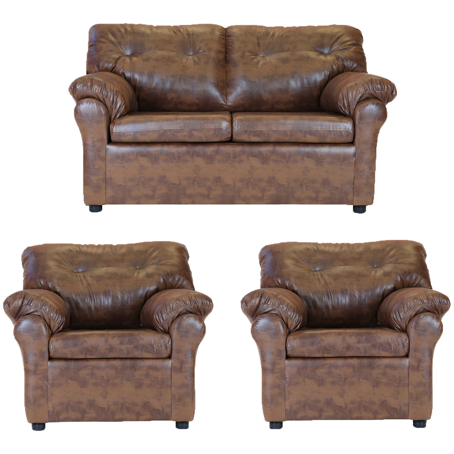 LIVING MUEBLES AMÉRICA 211 CUERO CARAMELO - 1