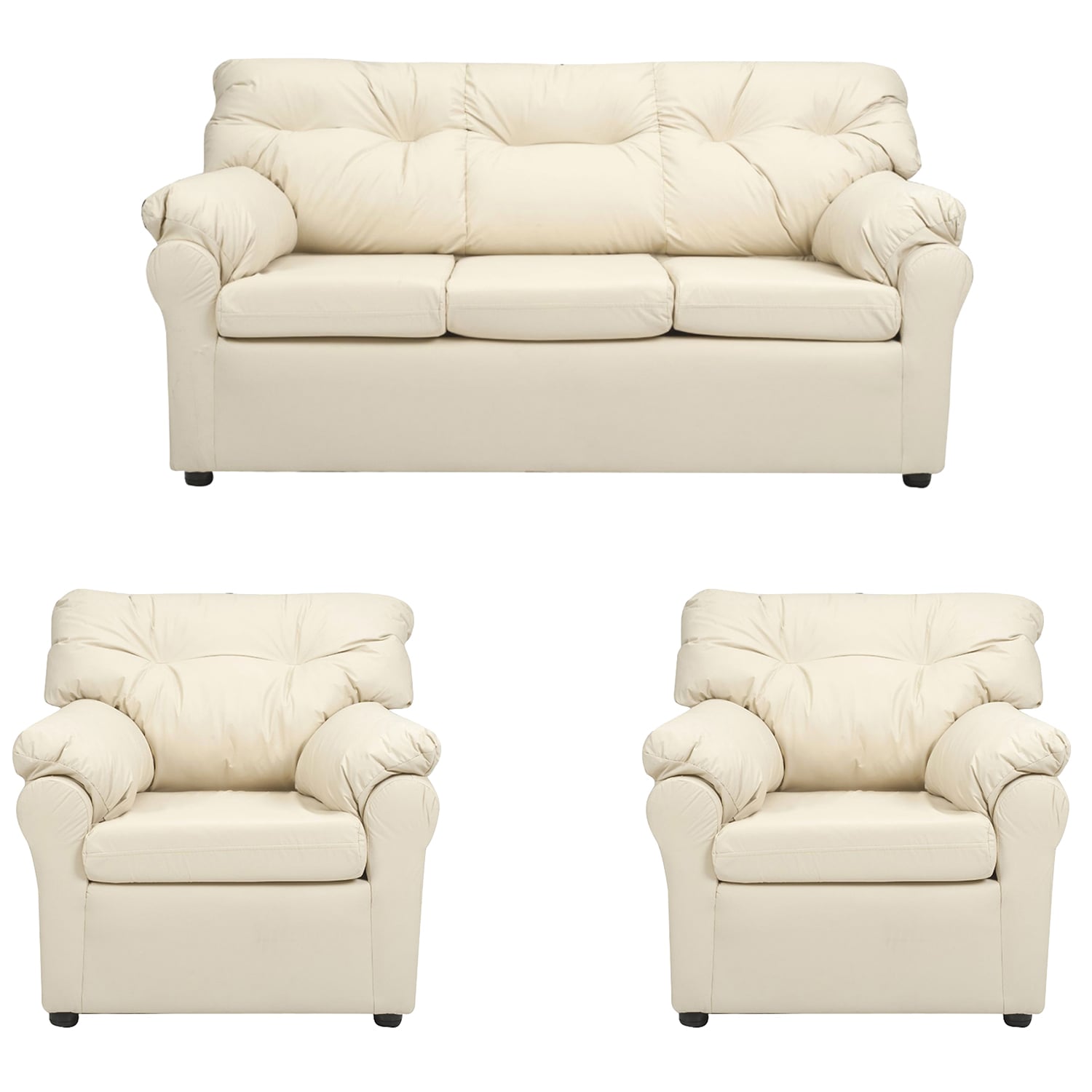 LIVING MUEBLES AMÉRICA 311 CUERO BEIGE - 1