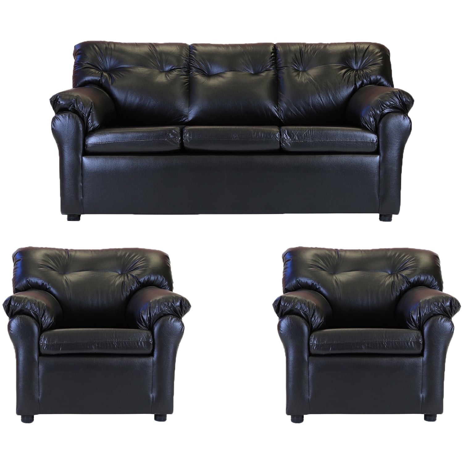 LIVING MUEBLES AMÉRICA 311 CUERO NEGRO - 1