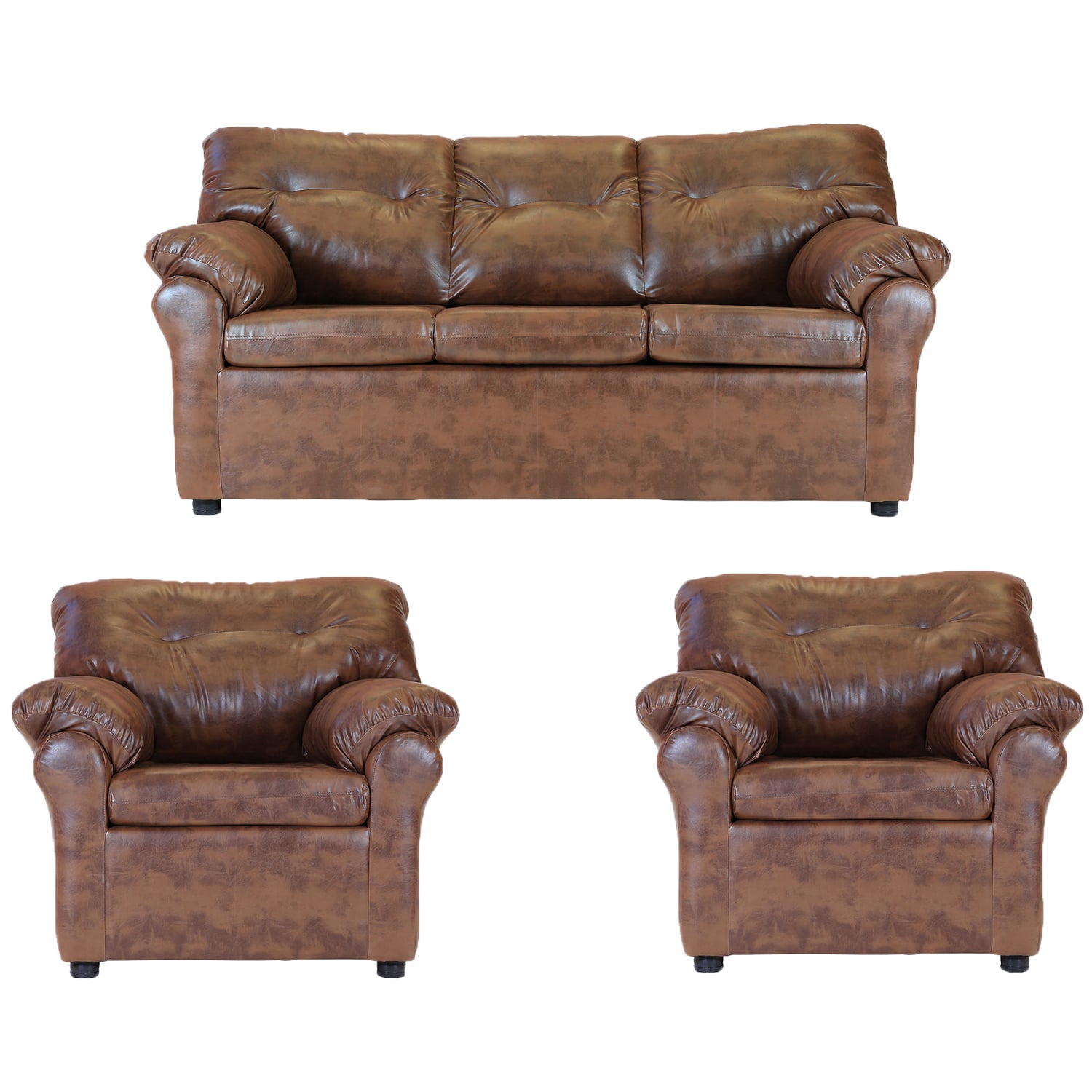 LIVING MUEBLES AMÉRICA 311 CUERO CARAMELO - 1