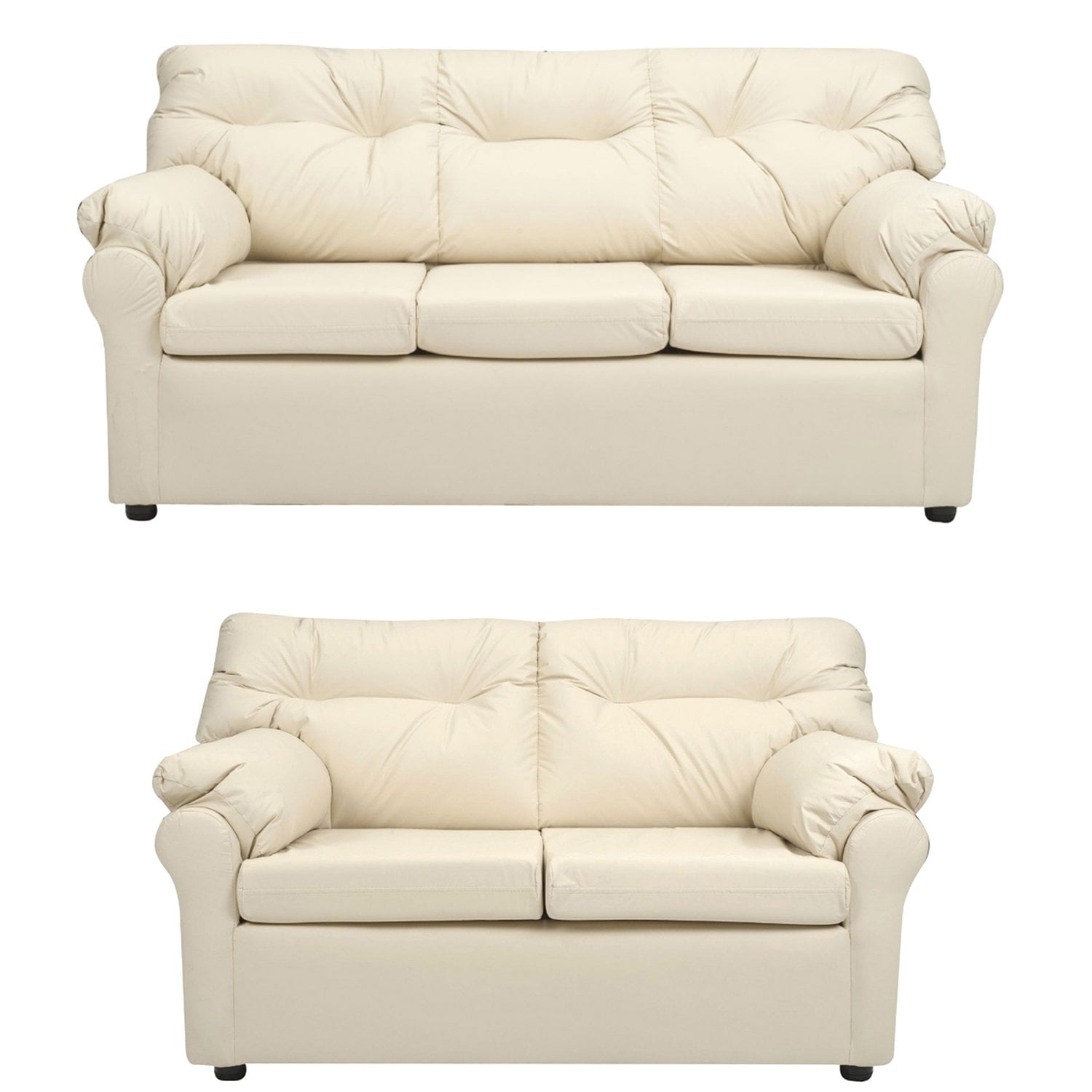 LIVING MUEBLES AMÉRICA 32 CUERO BEIGE - 1