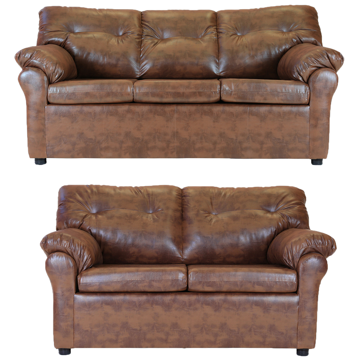 LIVING MUEBLES AMÉRICA 32 CUERO CARAMELO - 1
