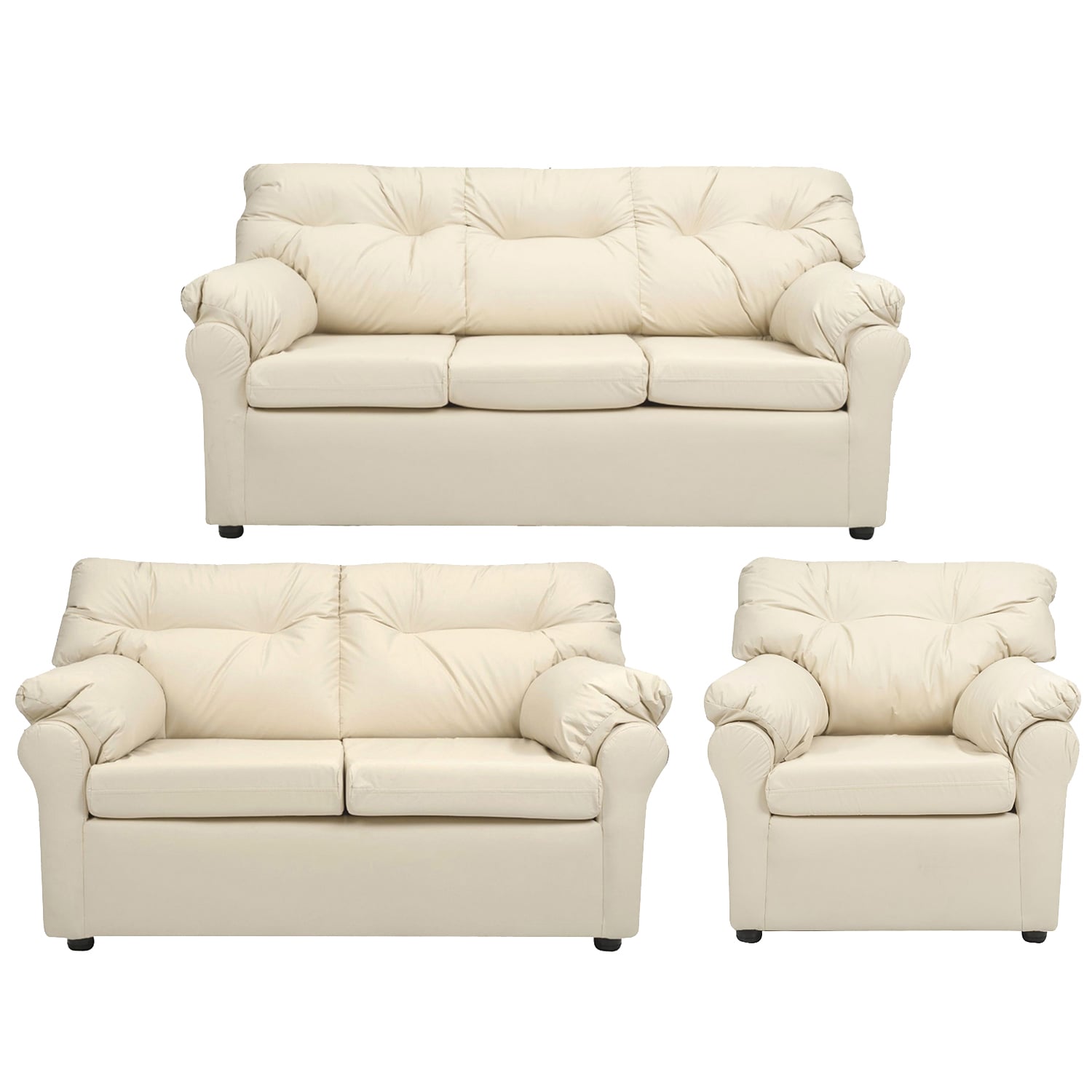 LIVING MUEBLES AMÉRICA 321 CUERO BEIGE - 1