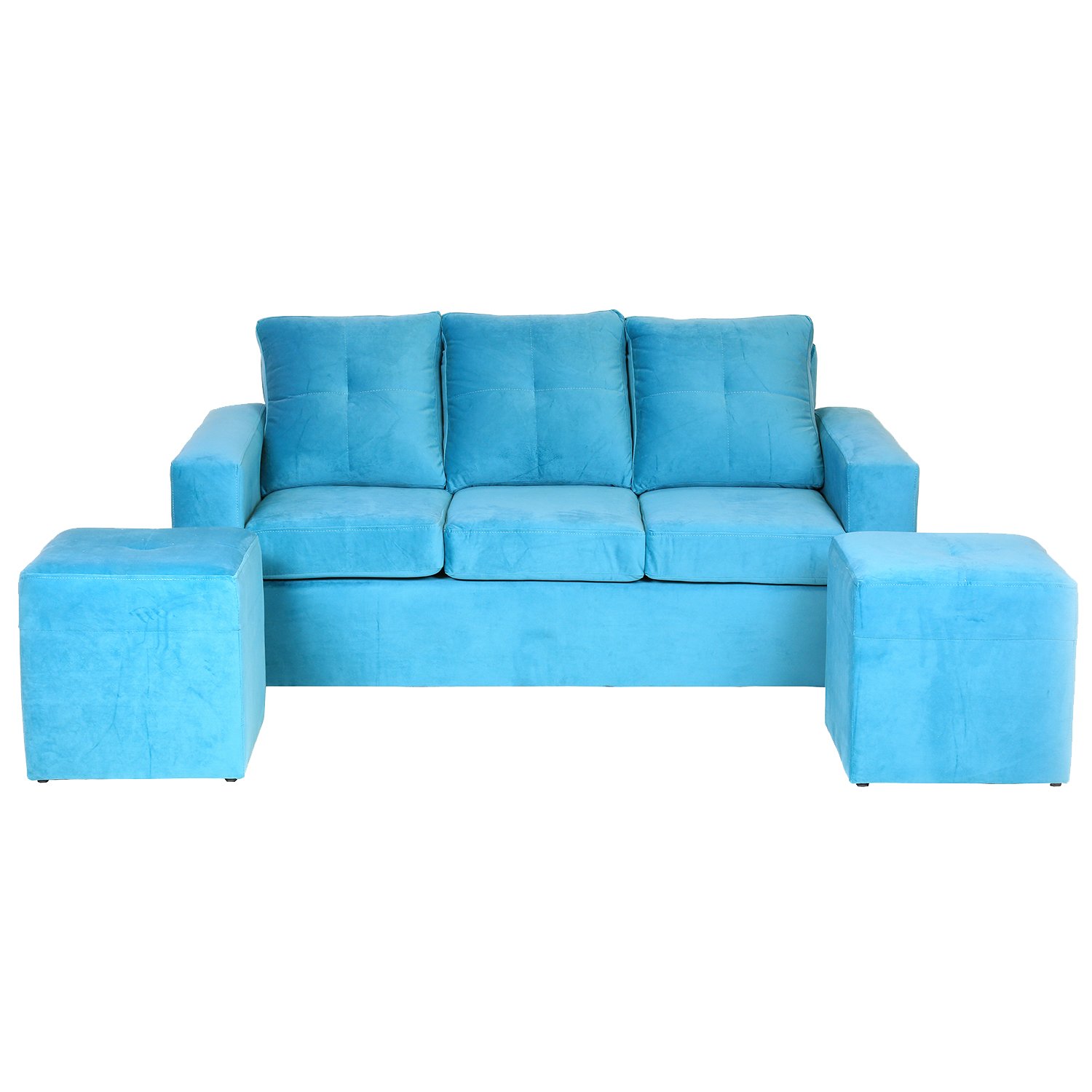 LIVING MUEBLES AMÉRICA EMILIA FELPA TURQUESA - 1