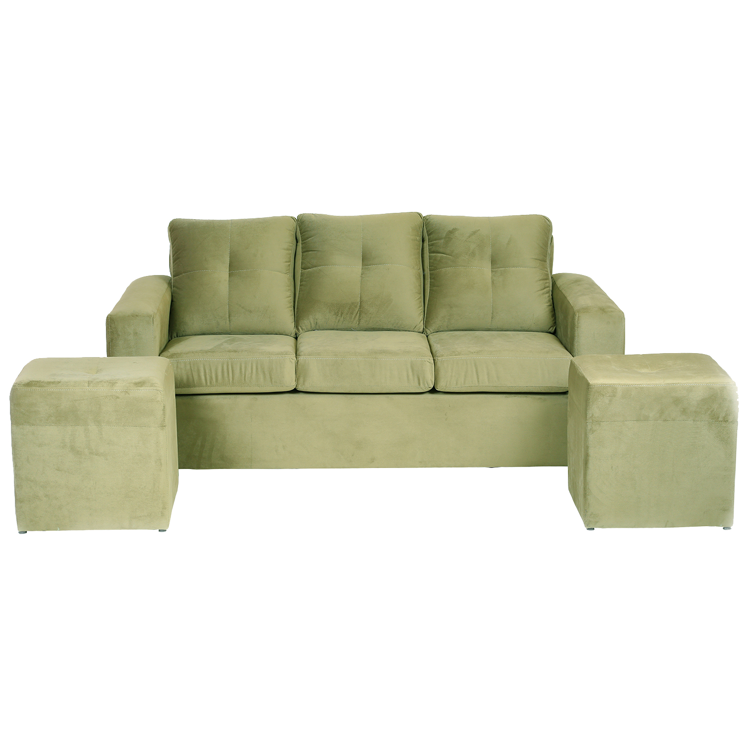LIVING MUEBLES AMÉRICA EMILIA FELPA VERDE MUSGO - 1