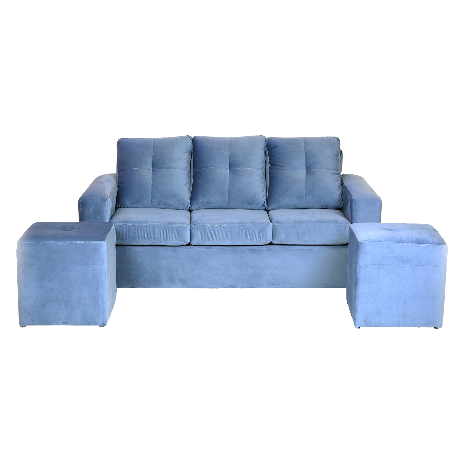 LIVING MUEBLES AMÉRICA EMILIA FELPA AZUL PETROLEO - 1