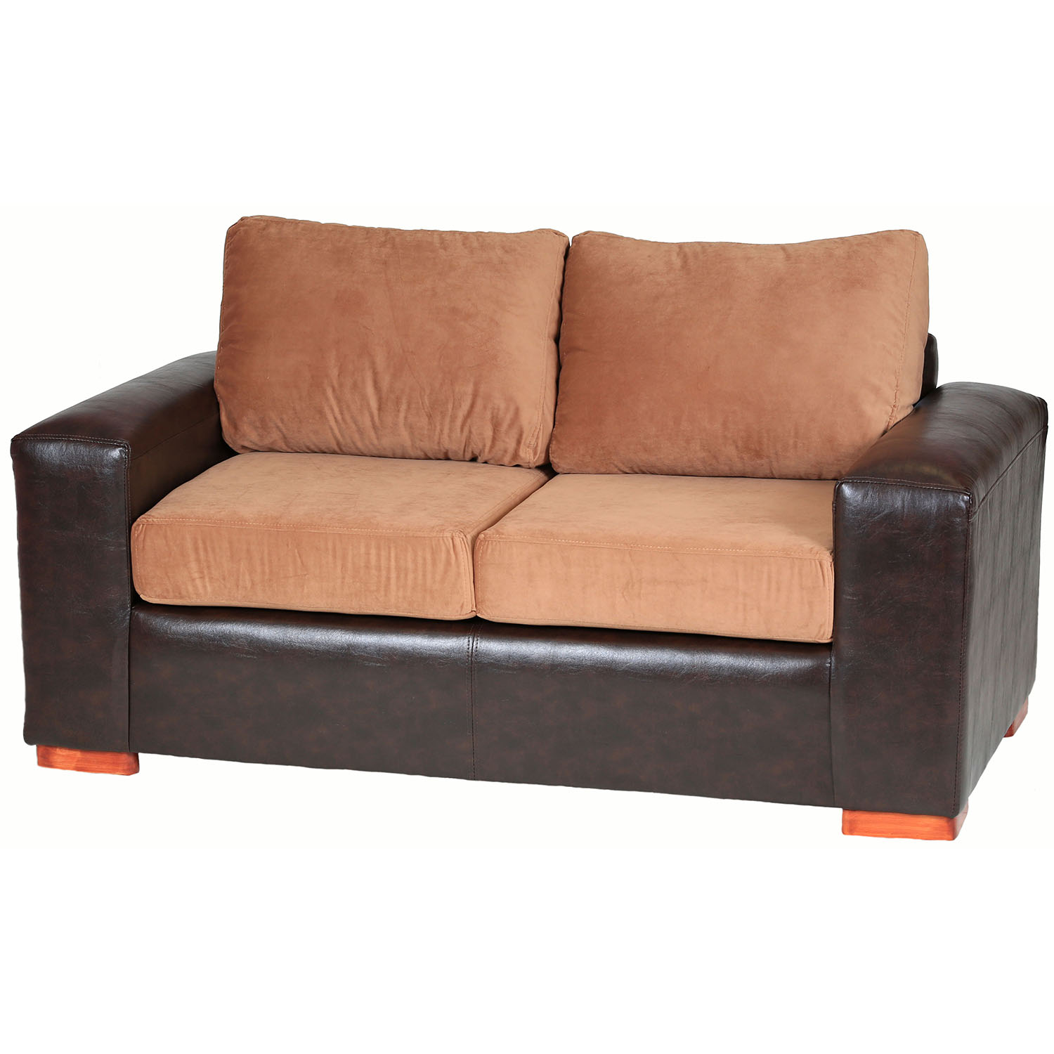 SOFÁ MUEBLES AMÉRICA BICOLOR 2 CUERPOS FELPA TOSTADO - 2
