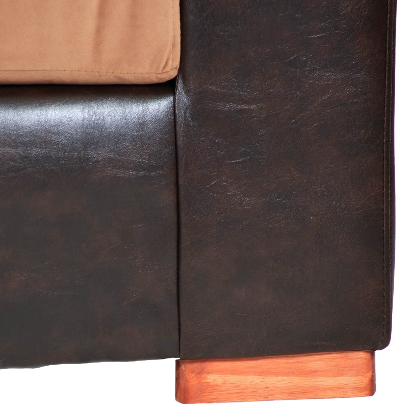 SOFÁ MUEBLES AMÉRICA BICOLOR 2 CUERPOS FELPA TOSTADO - 3
