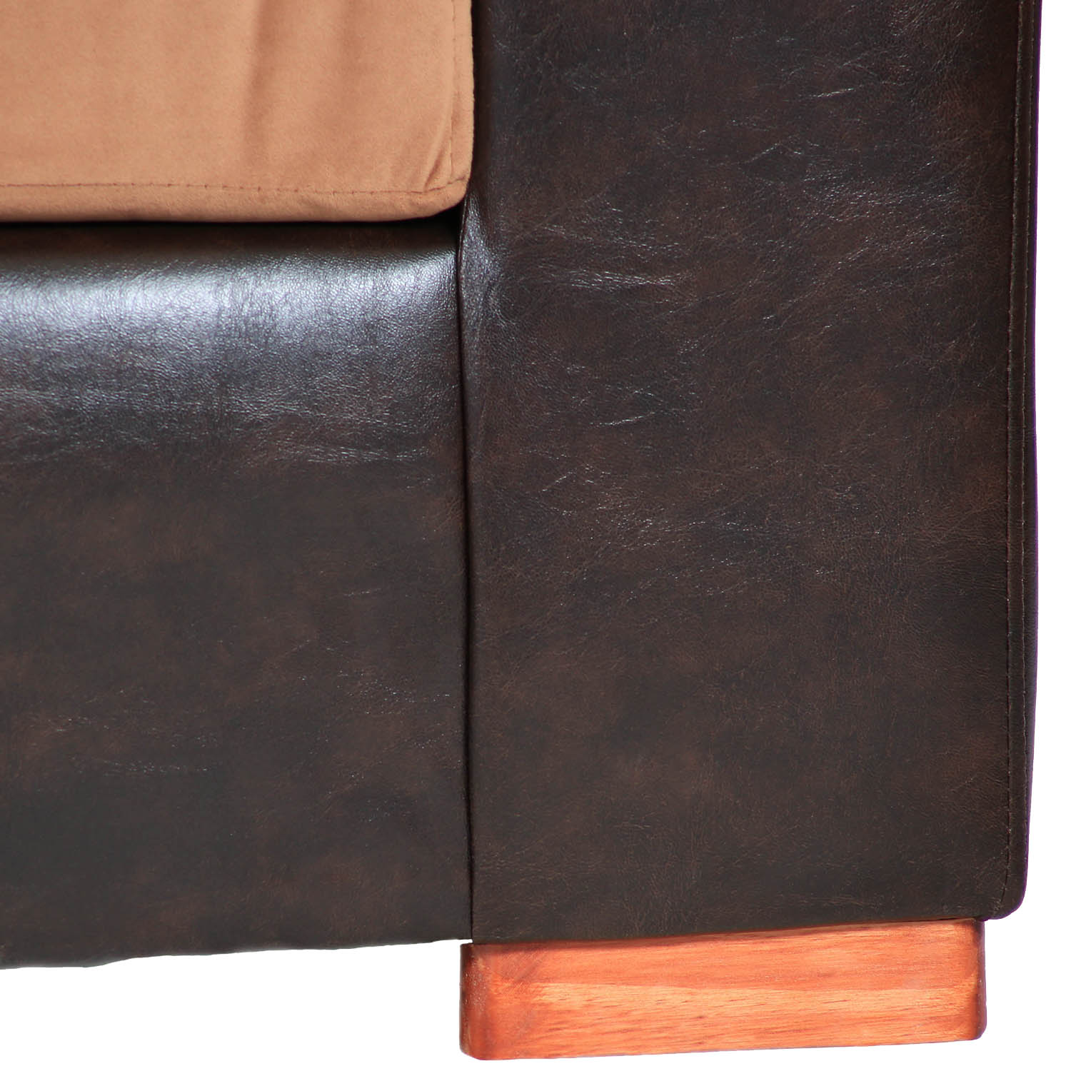 SOFÁ MUEBLES AMÉRICA BICOLOR 2 CUERPOS FELPA TOSTADO - 3
