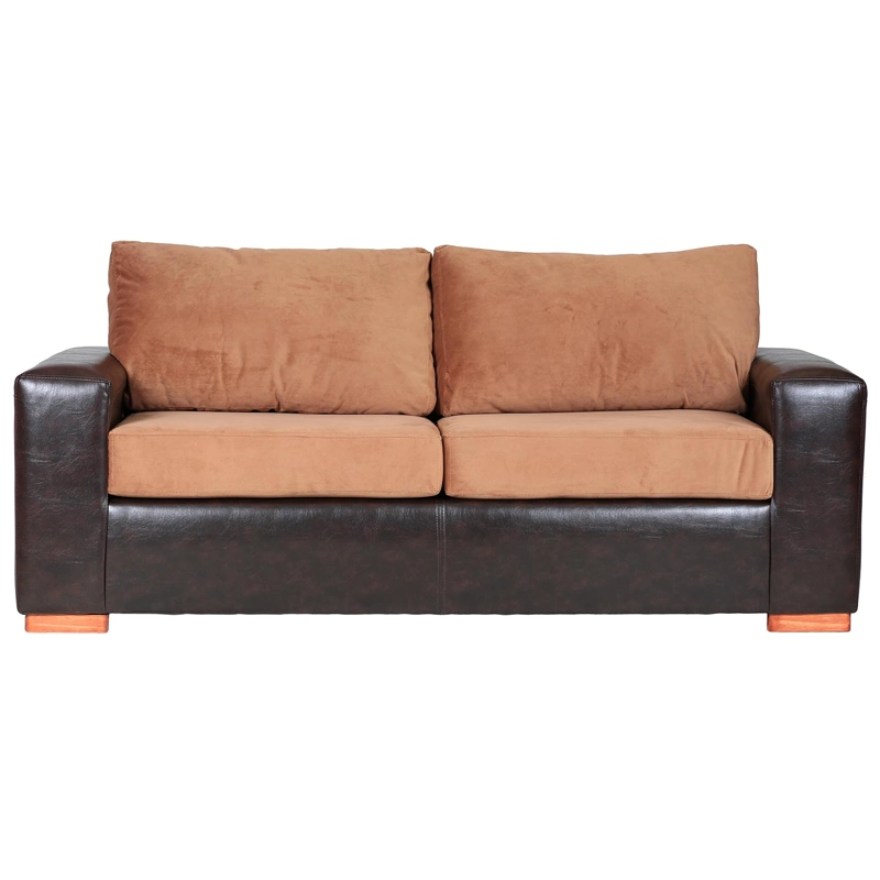 SOFÁ MUEBLES AMÉRICA BICOLOR 3 CUERPOS FELPA TOSTADO - 1