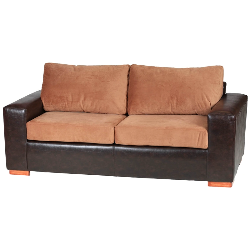 SOFÁ MUEBLES AMÉRICA BICOLOR 3 CUERPOS FELPA TOSTADO - 2