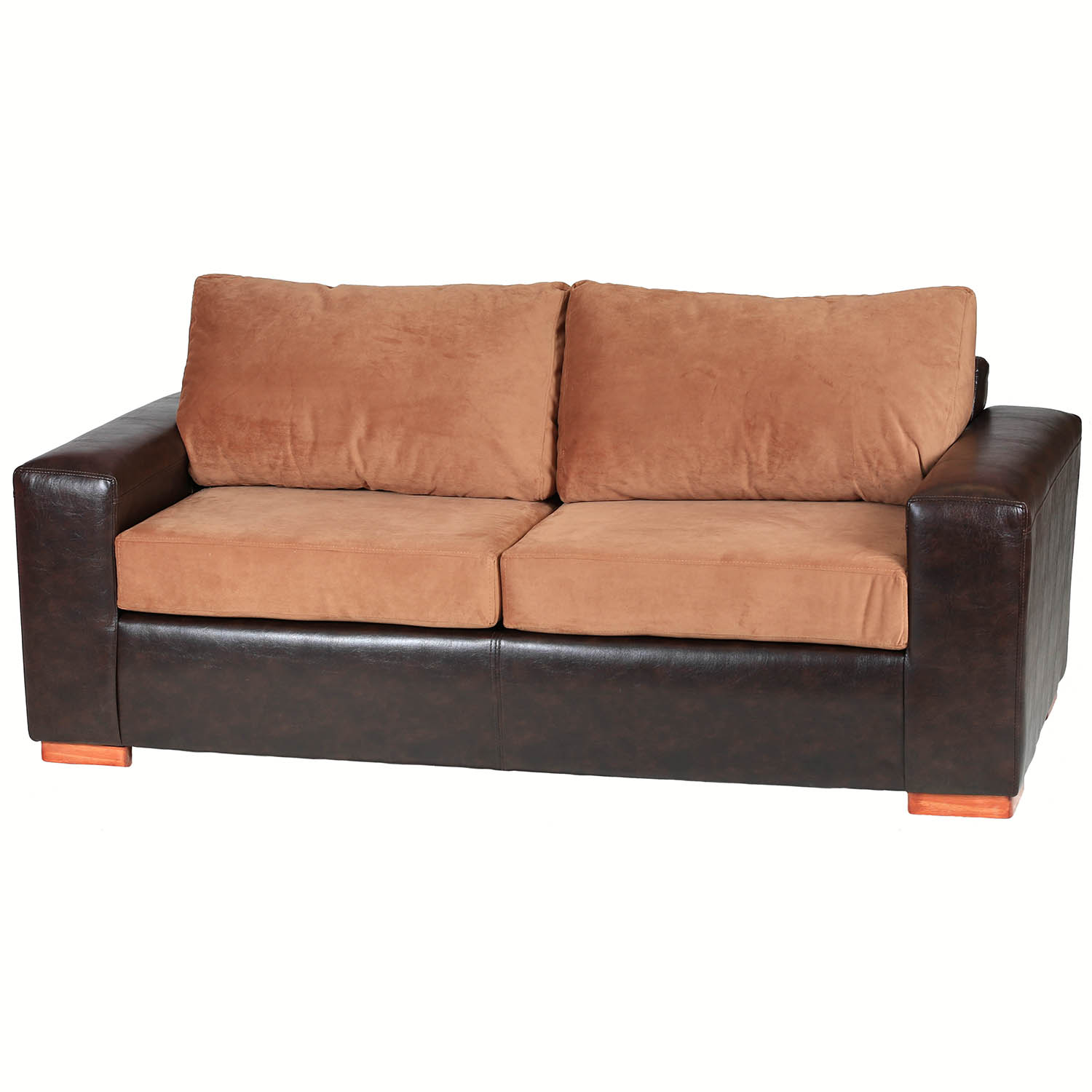 SOFÁ MUEBLES AMÉRICA BICOLOR 3 CUERPOS FELPA TOSTADO - 2