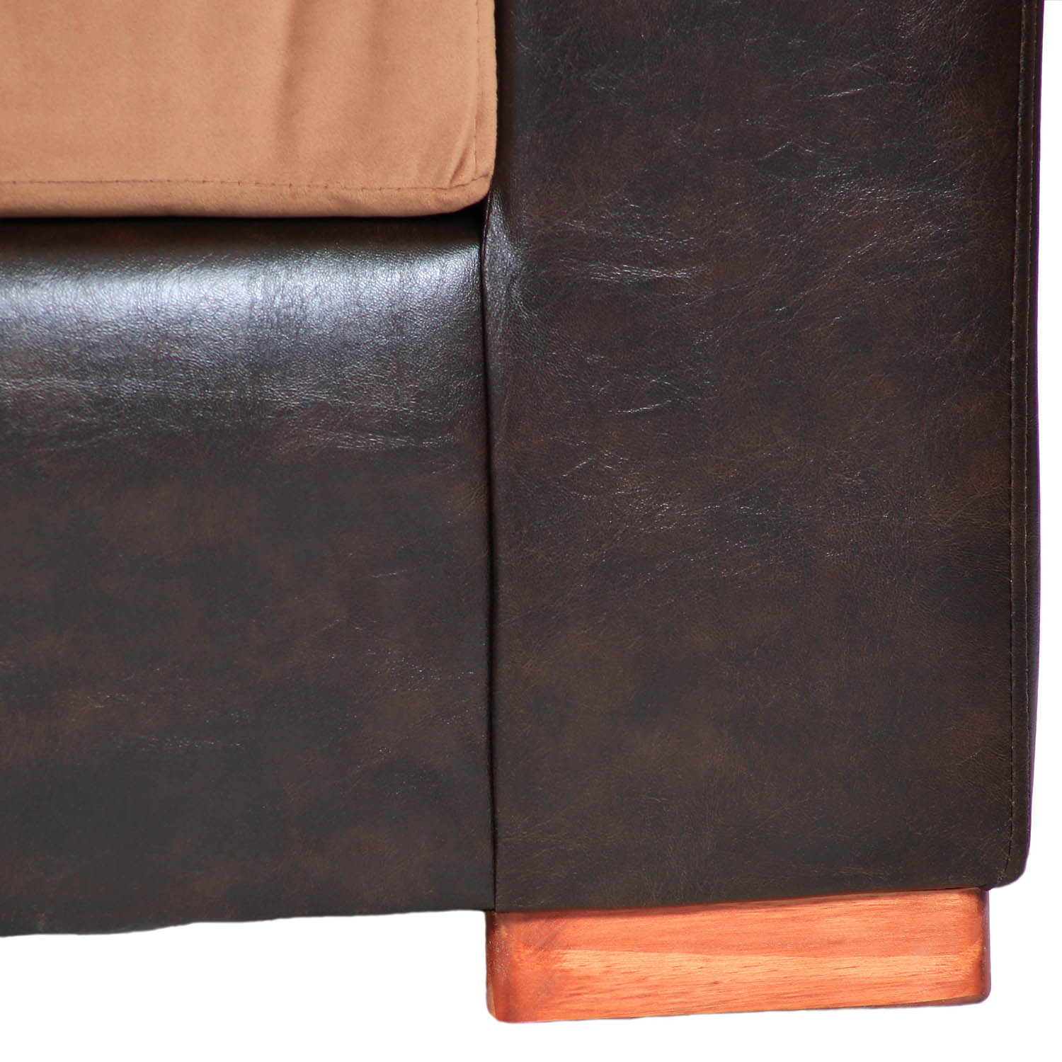 SOFÁ MUEBLES AMÉRICA BICOLOR 3 CUERPOS FELPA TOSTADO - 3
