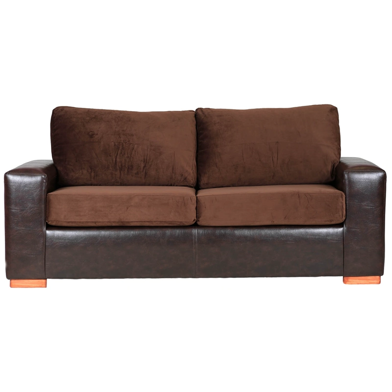 SOFÁ MUEBLES AMÉRICA BICOLOR 3 CUERPOS FELPA CAFÉ - 1