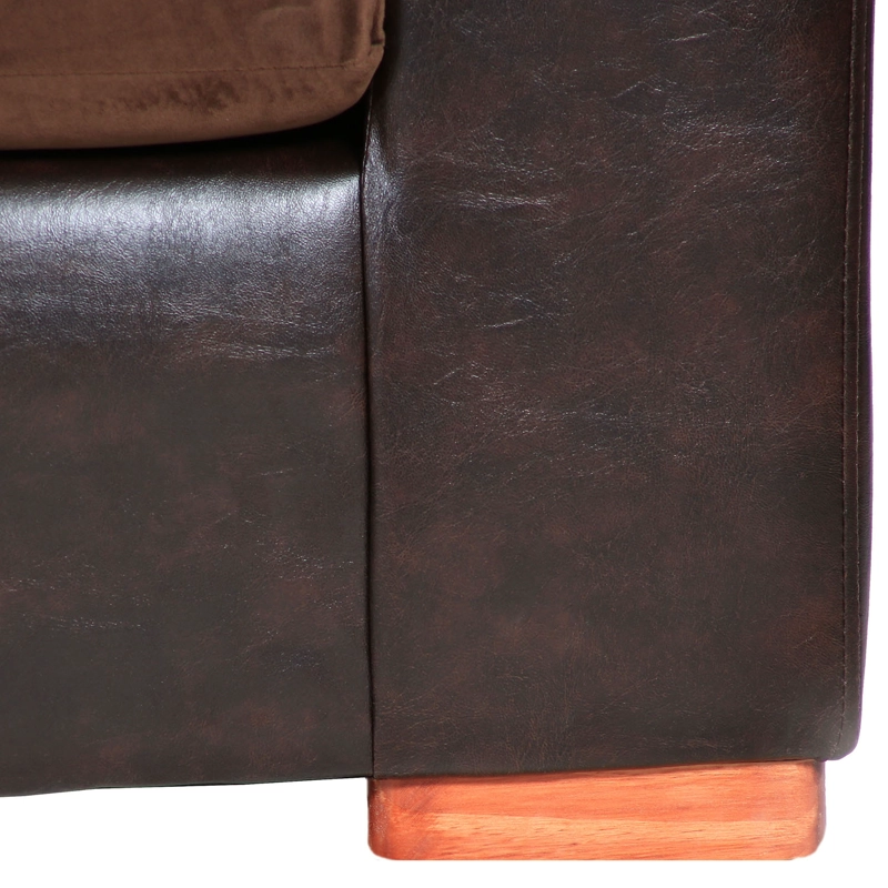 SOFÁ MUEBLES AMÉRICA BICOLOR 3 CUERPOS FELPA CAFÉ - 3