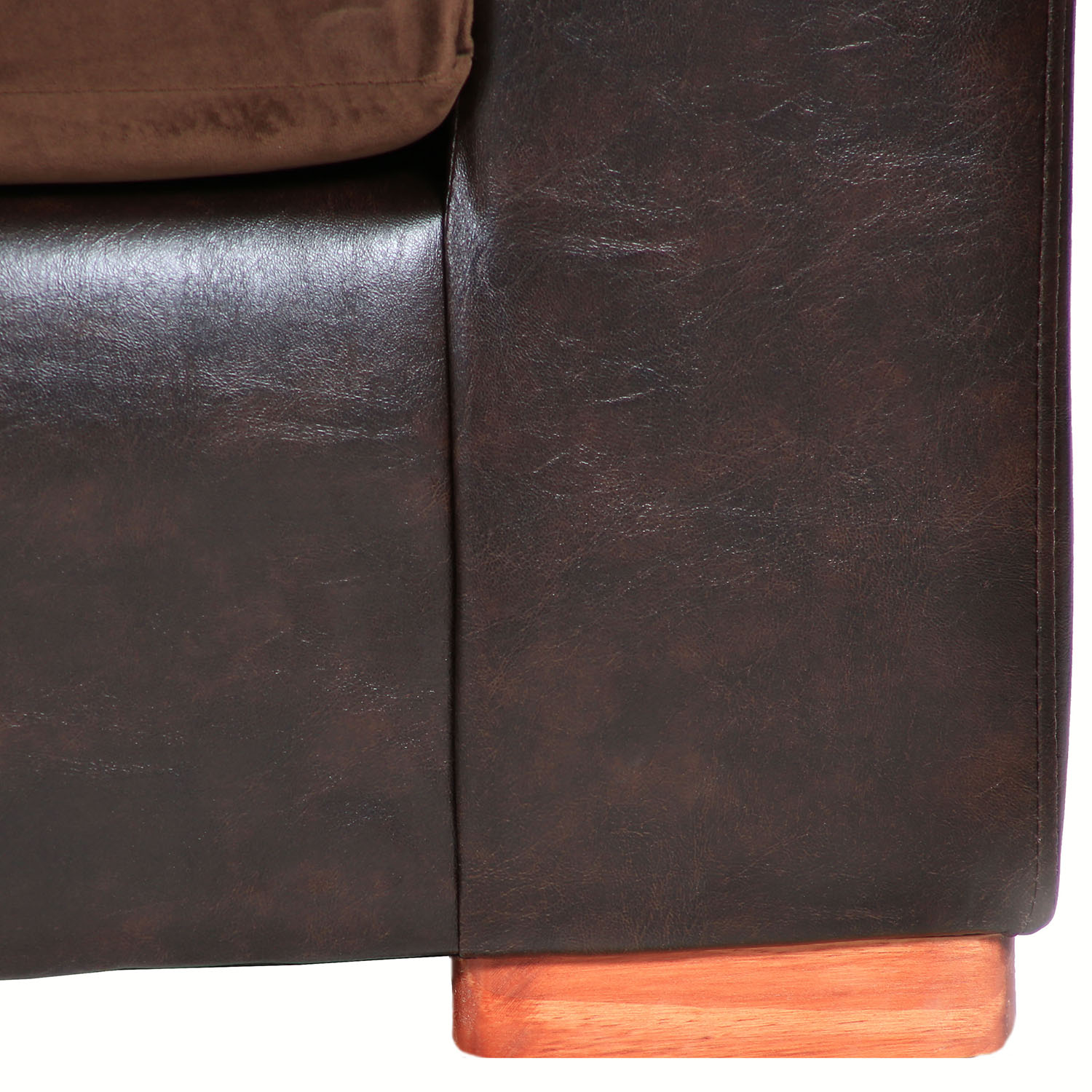 SOFÁ MUEBLES AMÉRICA BICOLOR 3 CUERPOS FELPA CAFÉ - 3