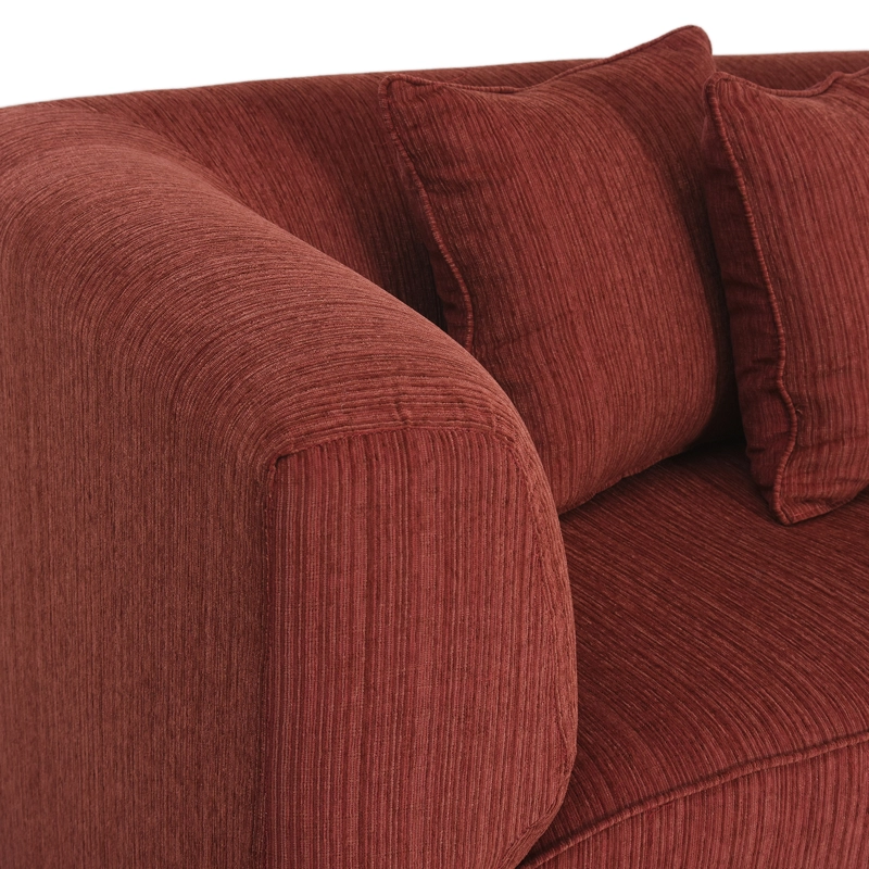 SECCIONAL MUEBLES AMÉRICA METROPOLITAN DERECHO 5 CUERPOS CHENILLE SANDIA - 4