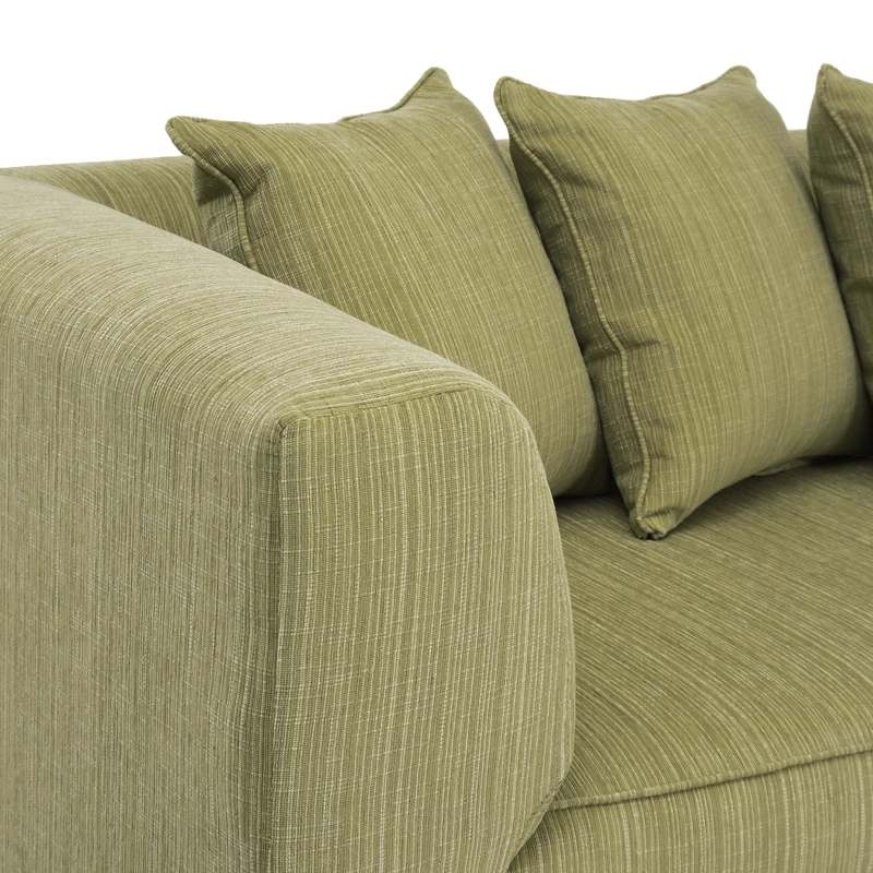 SECCIONAL MUEBLES AMÉRICA METROPOLITAN DERECHO 5 CUERPOS CHENILLE VERDE - 4