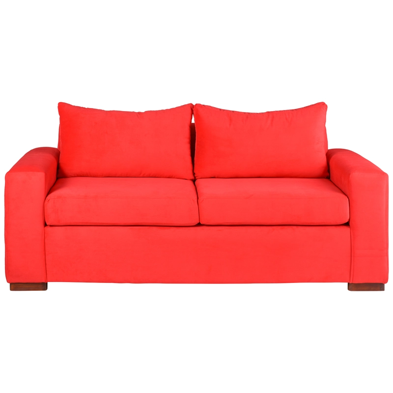 SOFÁ MUEBLES AMÉRICA NEO 3 CUERPOS FELPA ROJO - 1