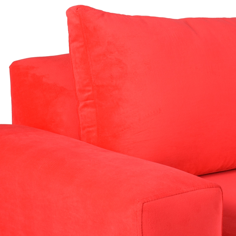 SOFÁ MUEBLES AMÉRICA NEO 3 CUERPOS FELPA ROJO - 3