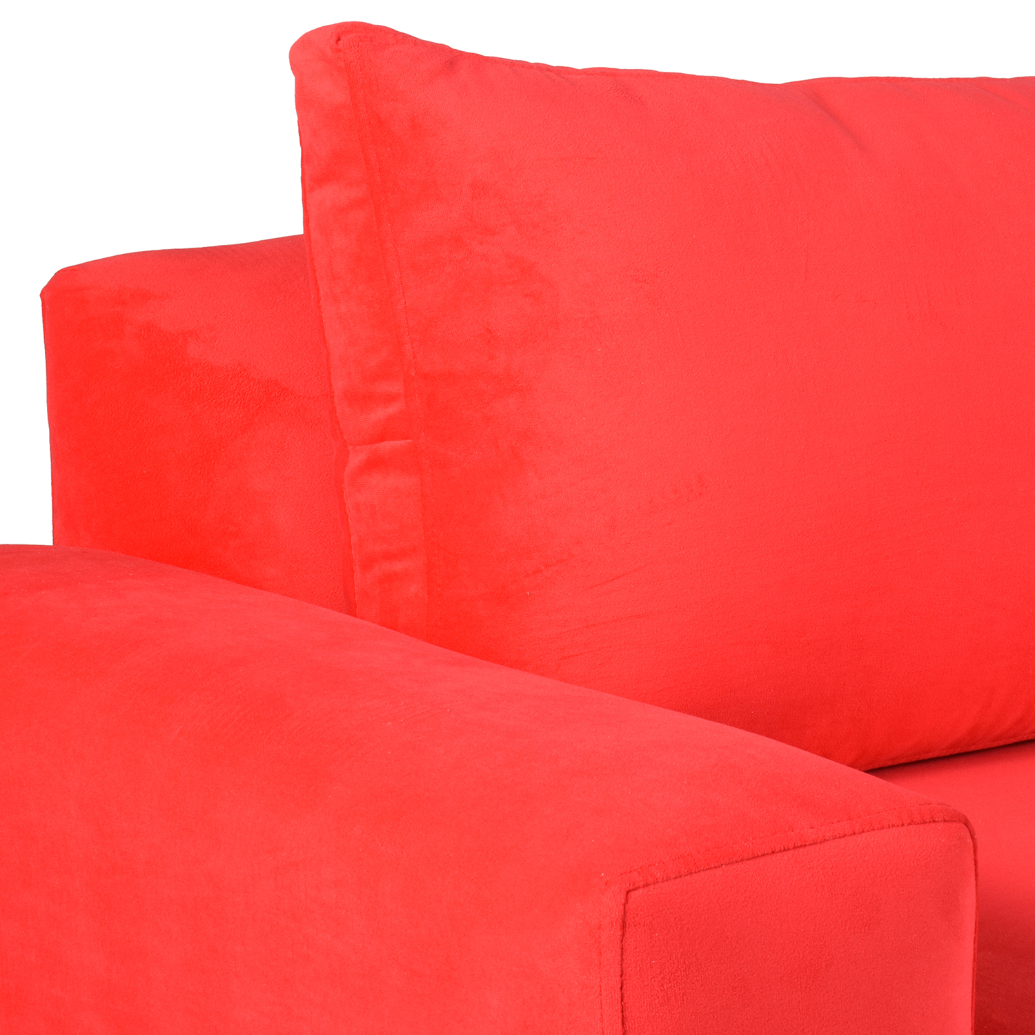 SOFÁ MUEBLES AMÉRICA NEO 3 CUERPOS FELPA ROJO - 3