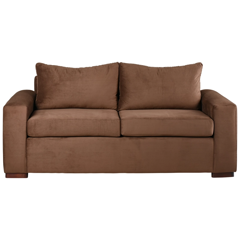 SOFÁ MUEBLES AMÉRICA NEO 3 CUERPOS FELPA CHOCO - 1