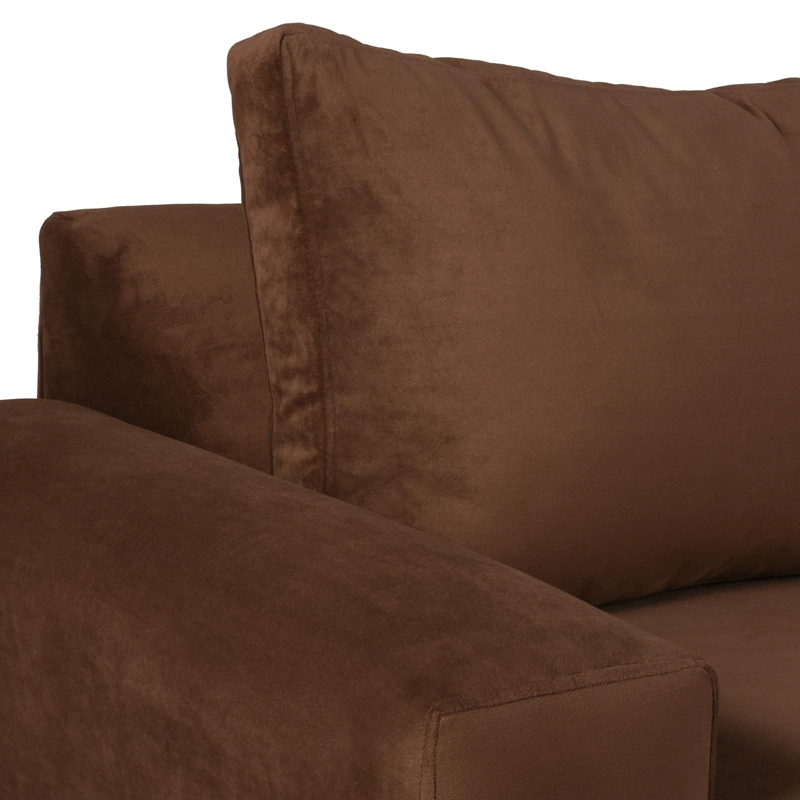 SOFÁ MUEBLES AMÉRICA NEO 3 CUERPOS FELPA CHOCO - 3