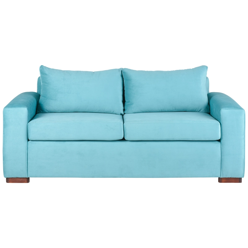 SOFÁ MUEBLES AMÉRICA NEO 3 CUERPOS FELPA TURQUESA - 1