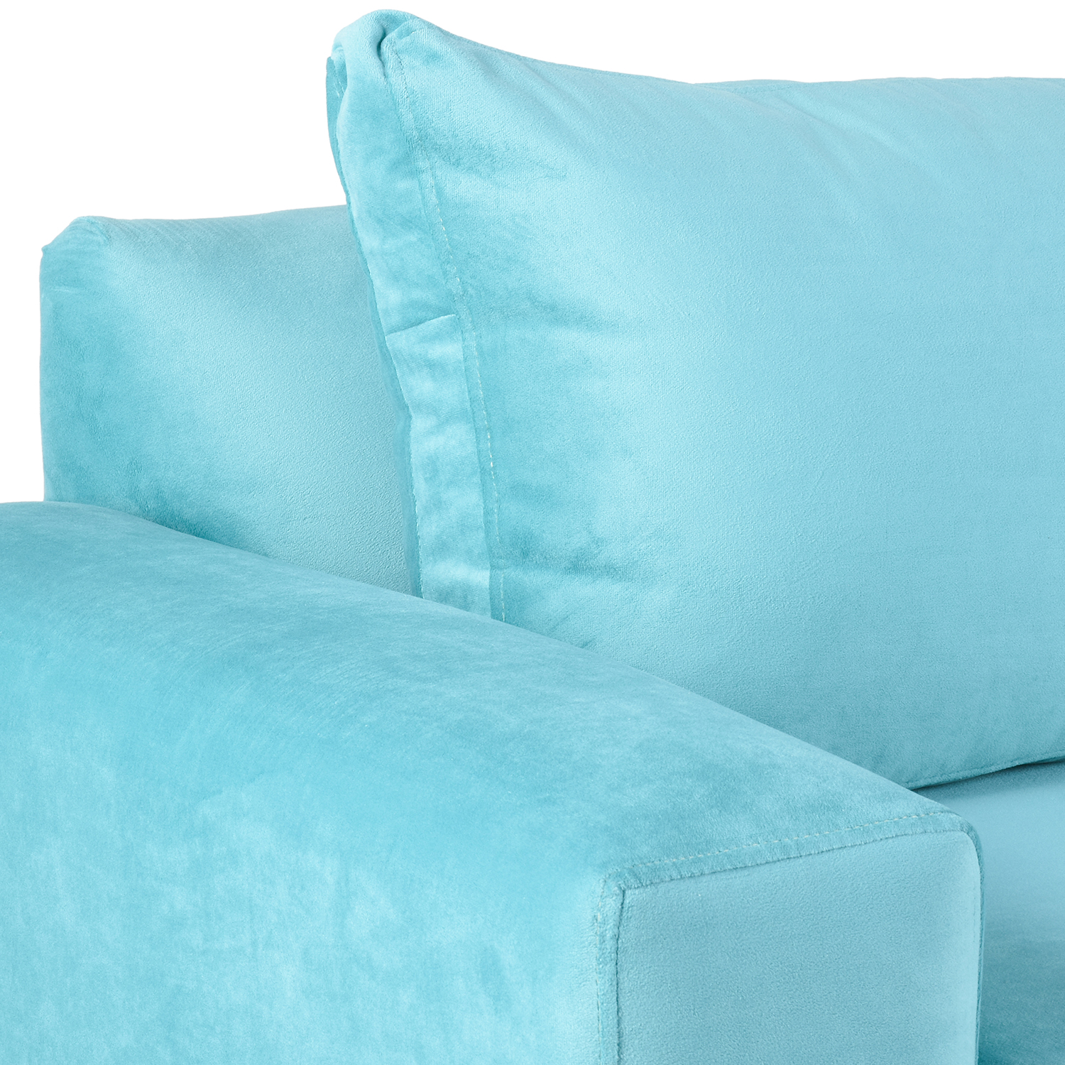 SOFÁ MUEBLES AMÉRICA NEO 3 CUERPOS FELPA TURQUESA - 3