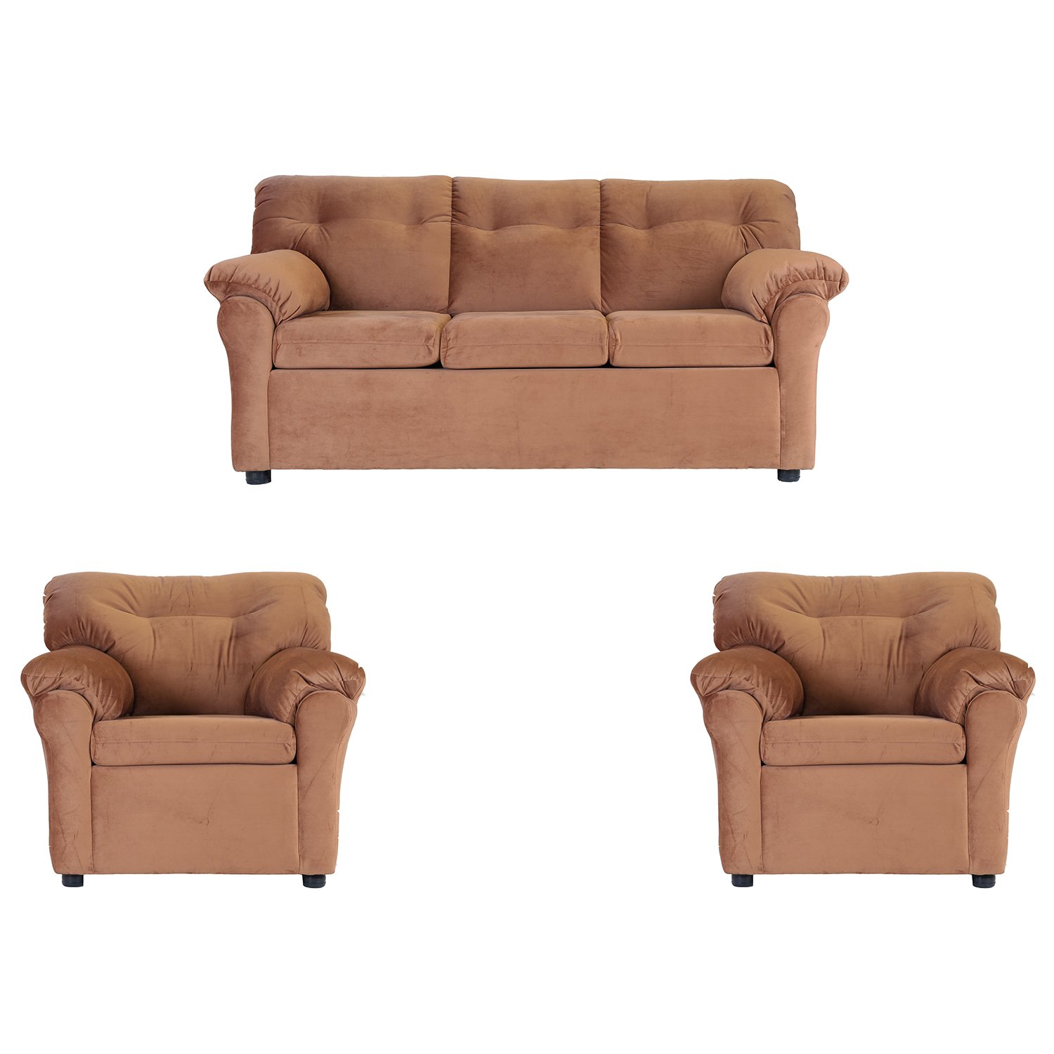 JUEGO LIVING MUEBLES AMÉRICA 311 TELA TOSTADO - 1