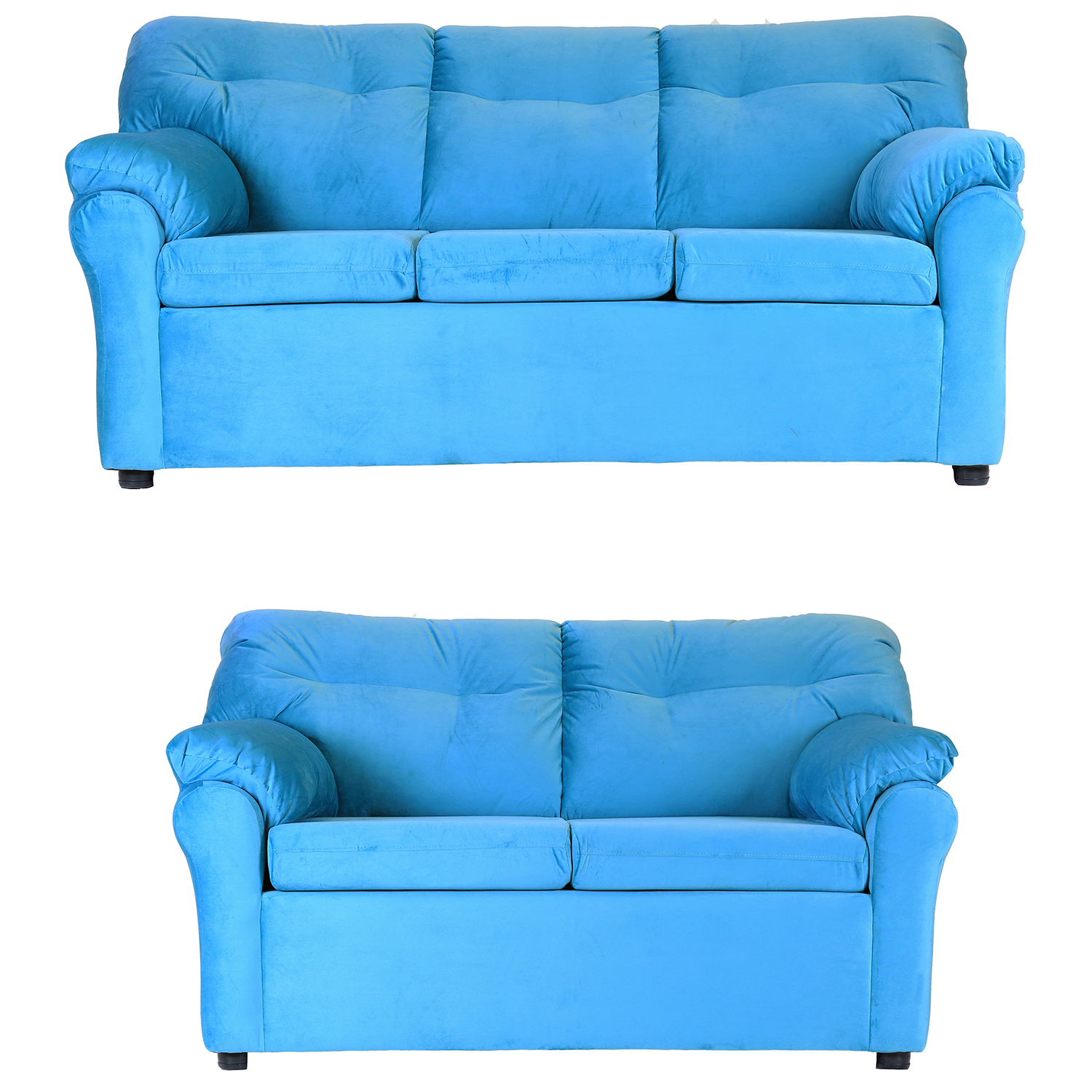 JUEGO LIVING MUEBLES AMÉRICA 32 TELA TURQUESA - 1