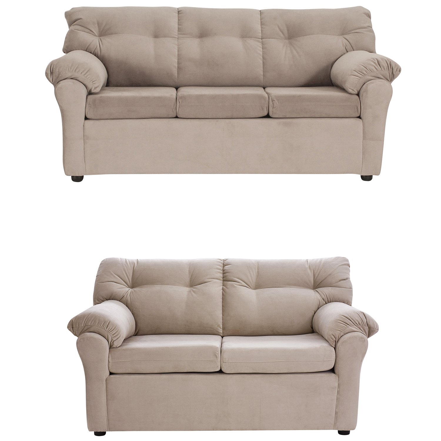 JUEGO LIVING MUEBLES AMÉRICA 32 TELA BEIGE - 1