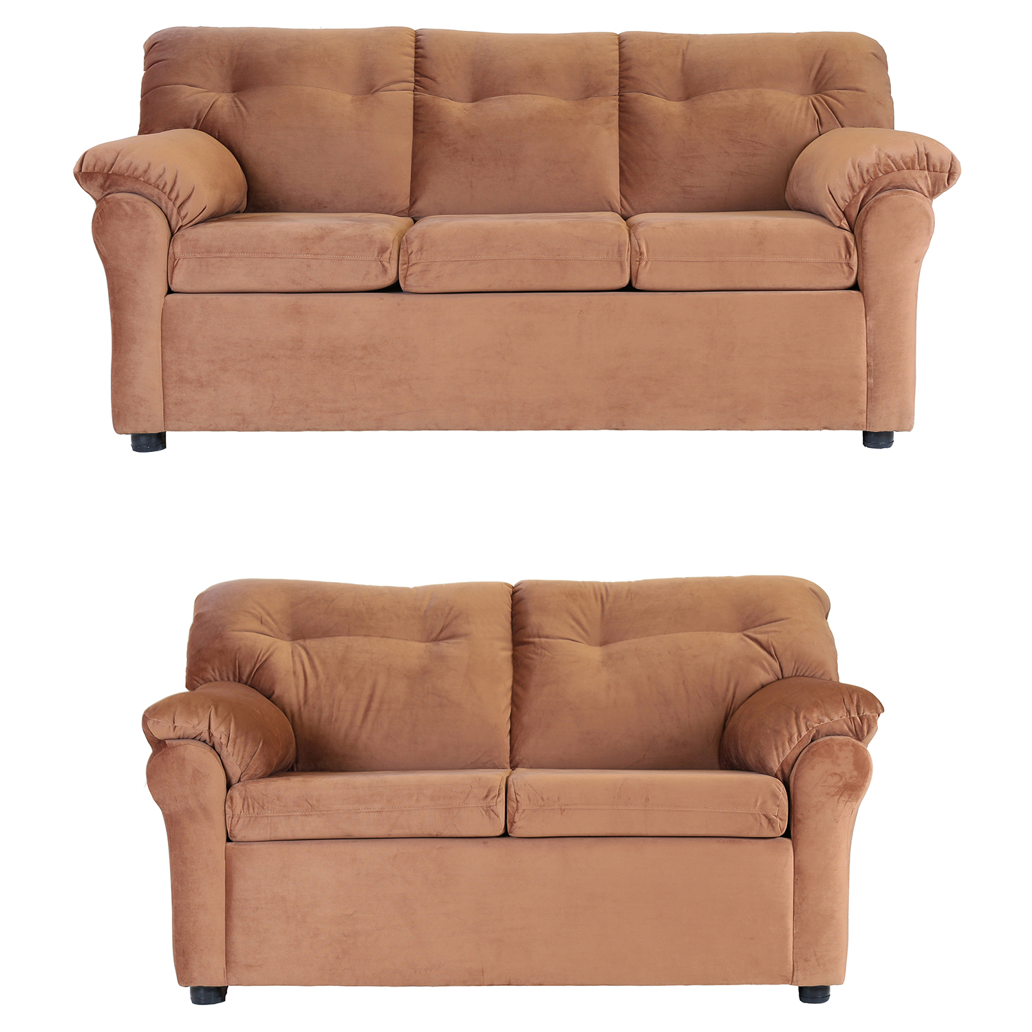 JUEGO LIVING MUEBLES AMÉRICA 32 TELA TOSTADO - 1