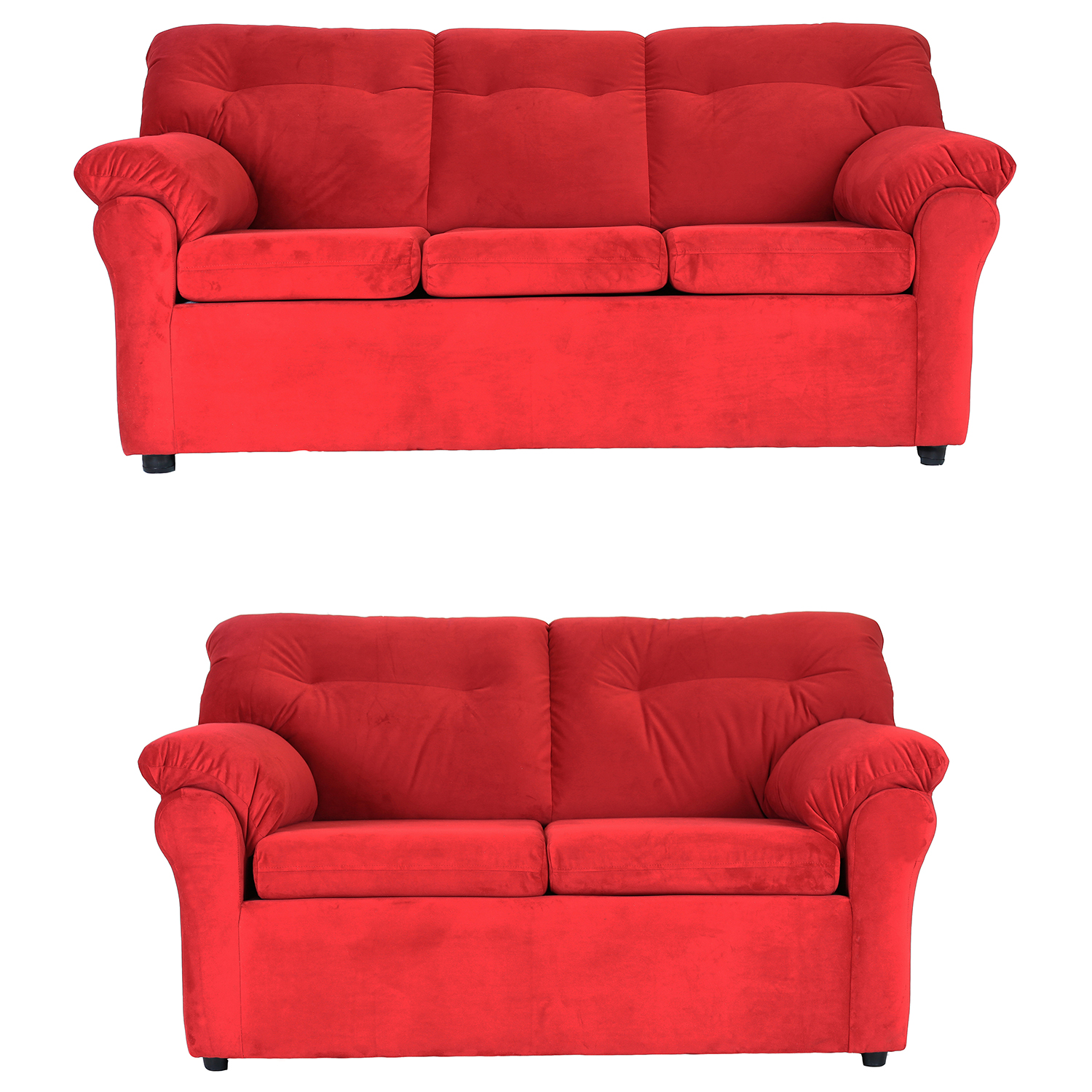 JUEGO LIVING MUEBLES AMÉRICA 32 TELA ROJO - 1