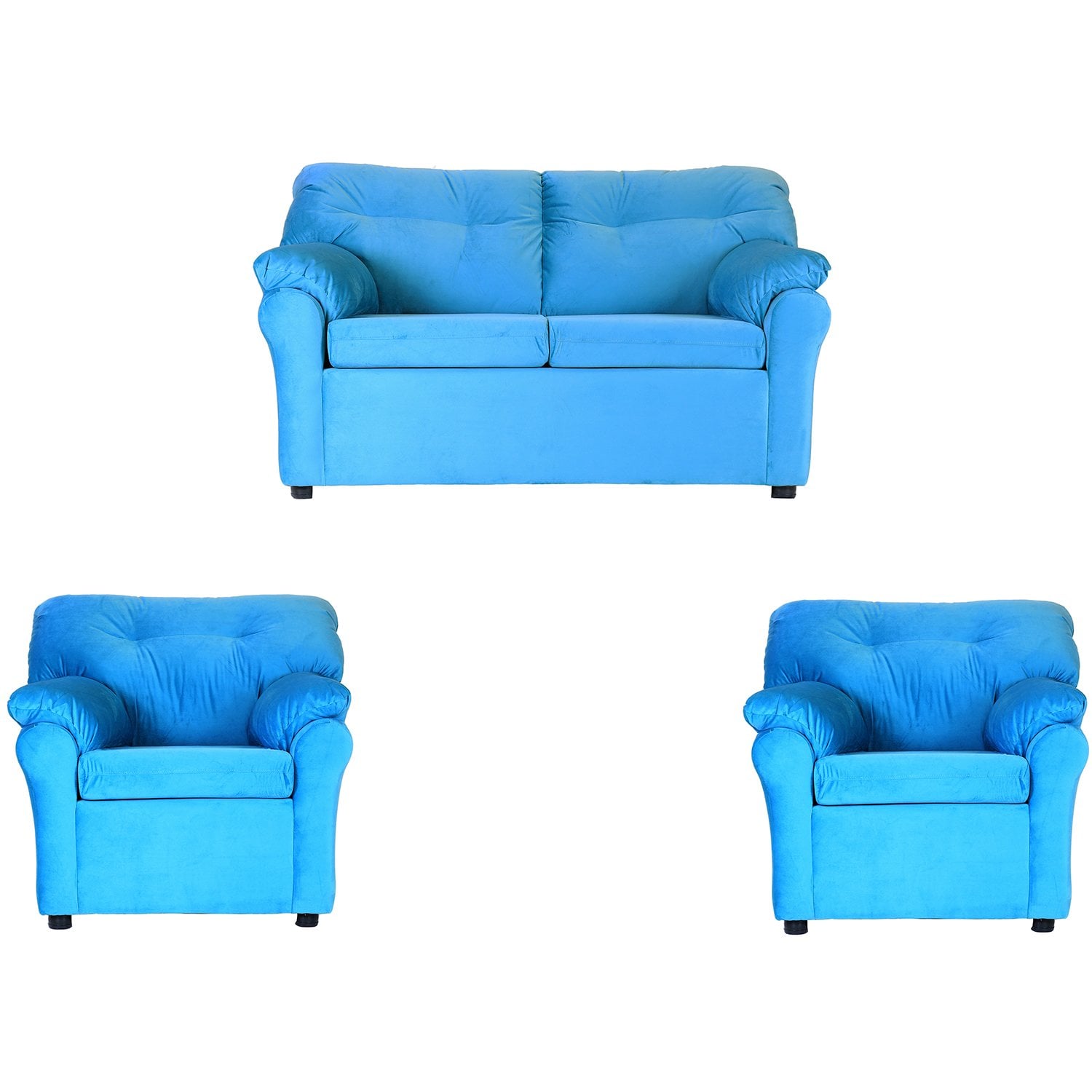 JUEGO LIVING MUEBLES AMÉRICA 211 TELA TURQUESA - 1