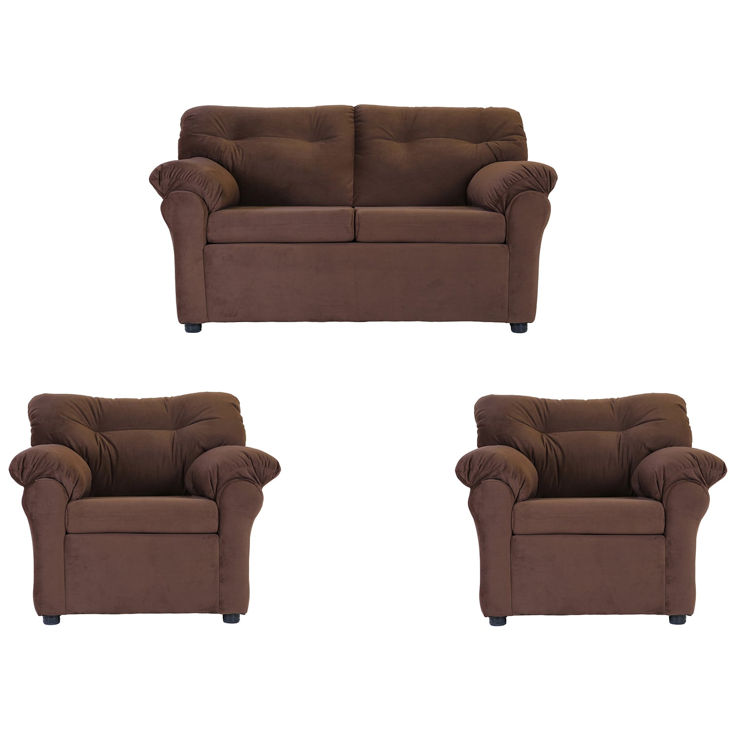 JUEGO LIVING MUEBLES AMÉRICA 211 TELA CHOCOLATE - 1