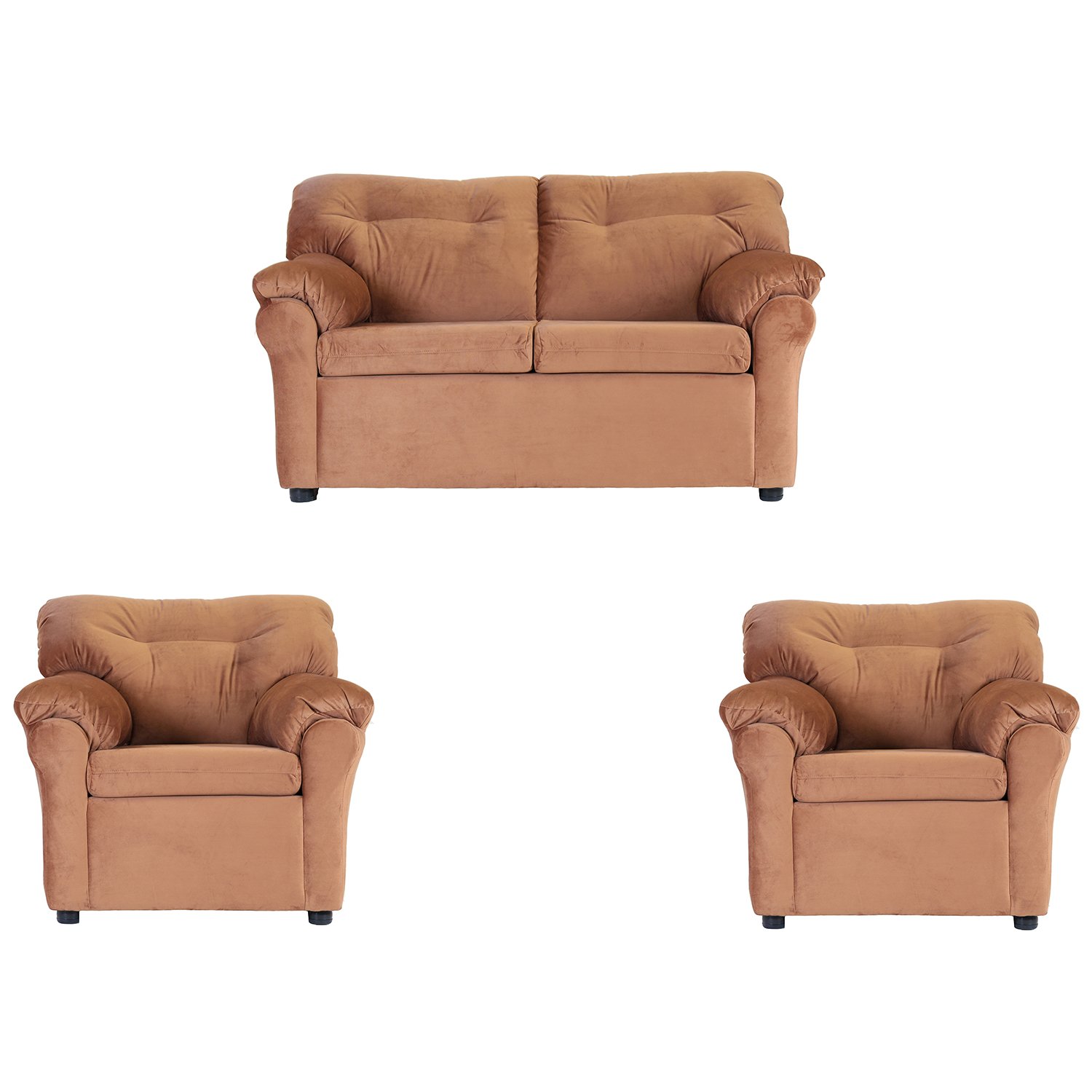 JUEGO LIVING MUEBLES AMÉRICA 211 TELA TOSTADO - 1