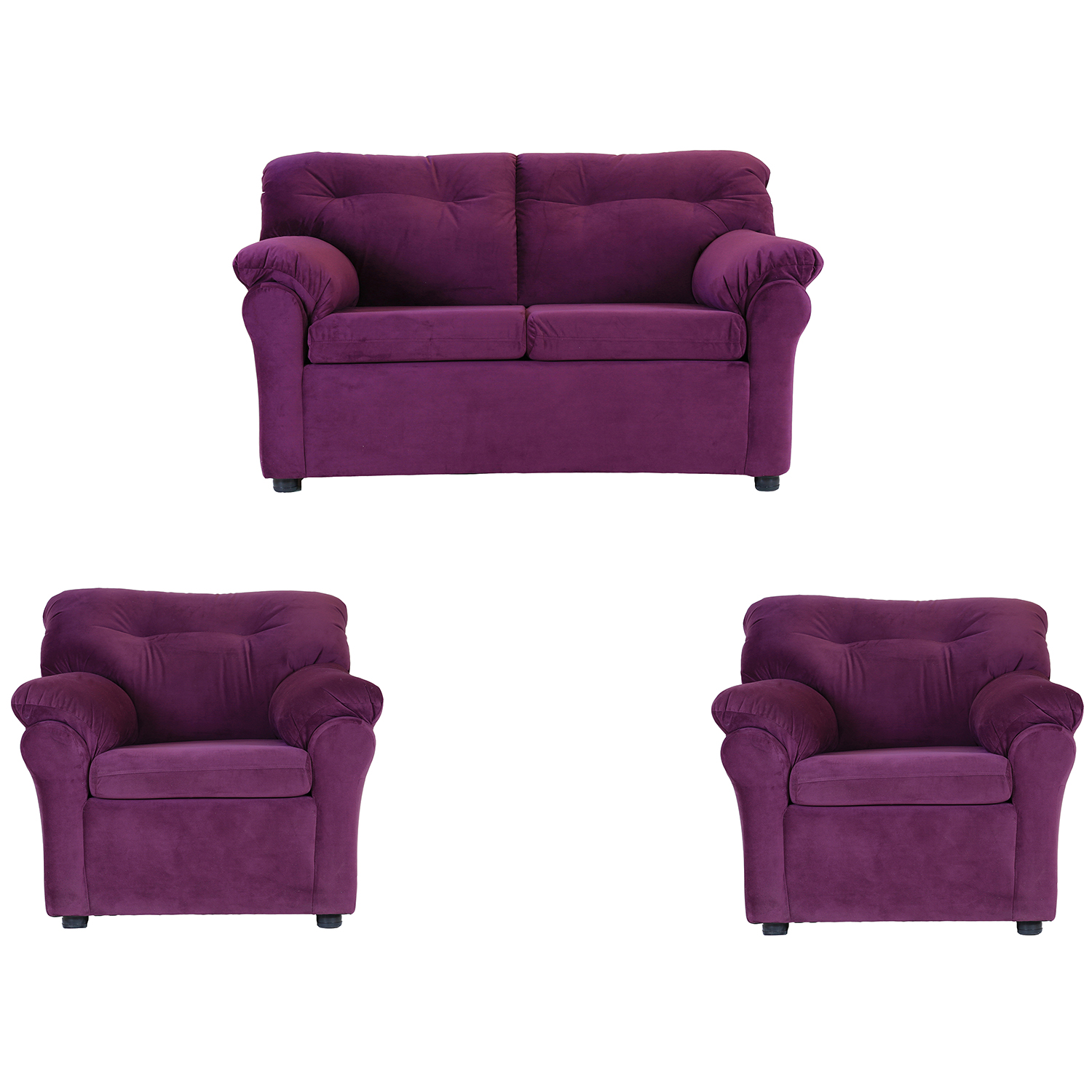 JUEGO LIVING MUEBLES AMÉRICA 211 TELA LILA - 1