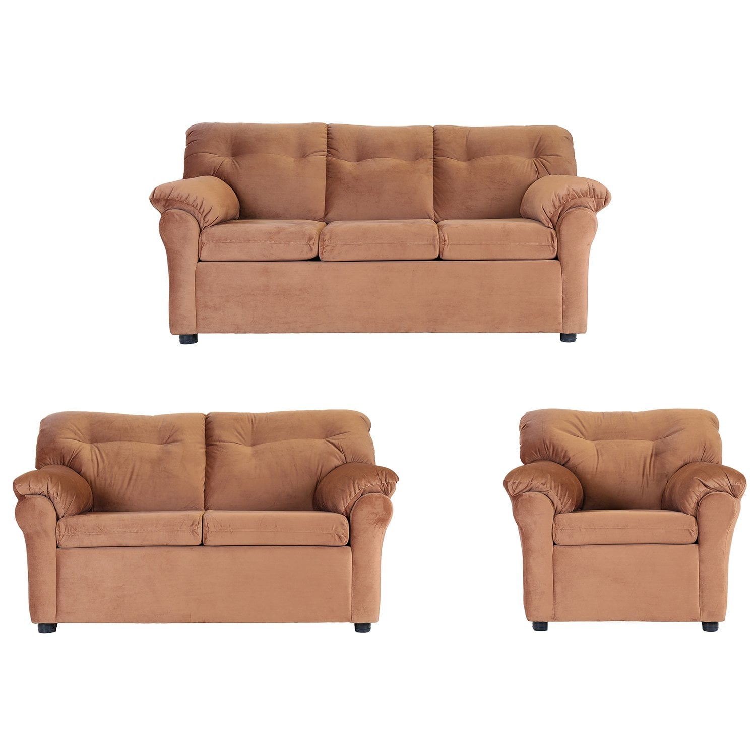 JUEGO LIVING MUEBLES AMÉRICA 321 TELA TOSTADO - 1