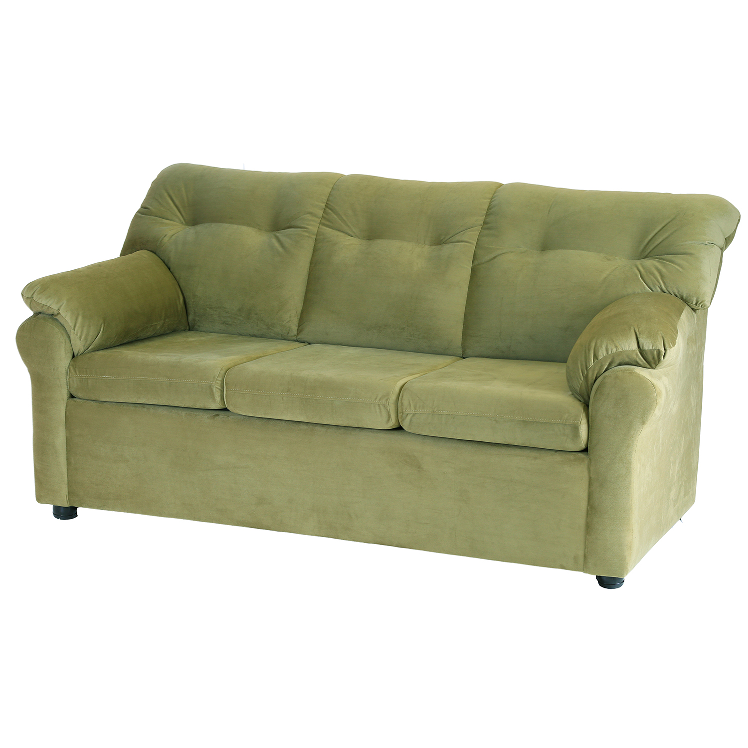 JUEGO LIVING MUEBLES AMÉRICA 321 TELA VERDE MUSGO - 2