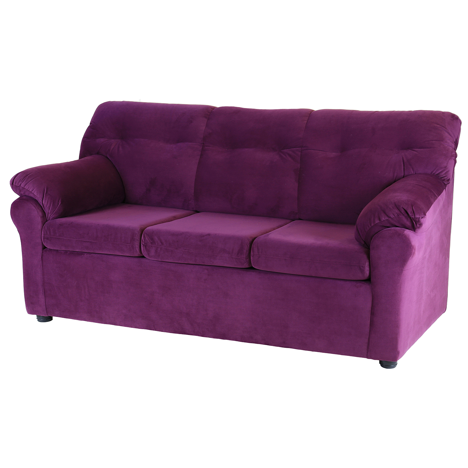 SOFÁ MUEBLES AMÉRICA 3 CUERPOS FELPA LILA - 2