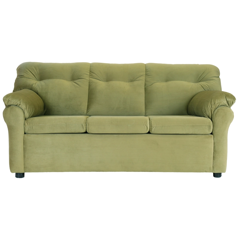 SOFÁ MUEBLES AMÉRICA 3 CUERPOS FELPA VERDE MUSGO - 1