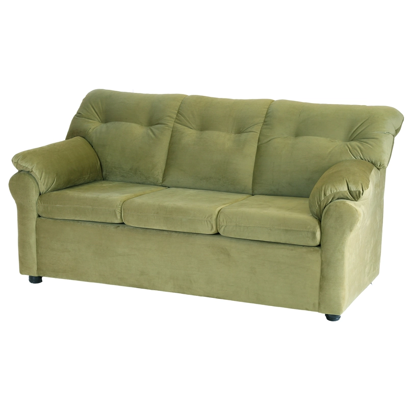 SOFÁ MUEBLES AMÉRICA 3 CUERPOS FELPA VERDE MUSGO - 2